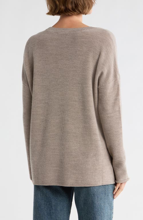 Eileen Fisher Crewneck Wool Sweater In Gray