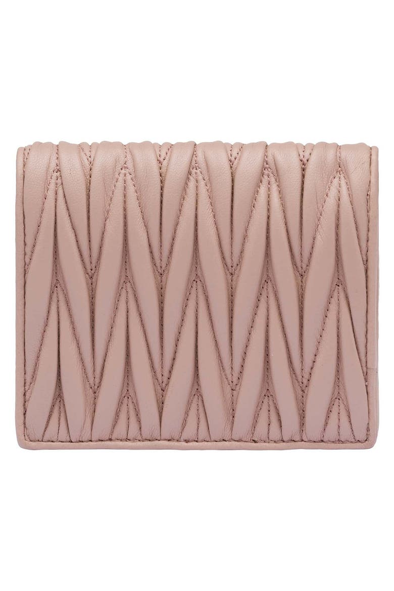 Matelassé Leather Wallet, Alternate, color, CAMMEO