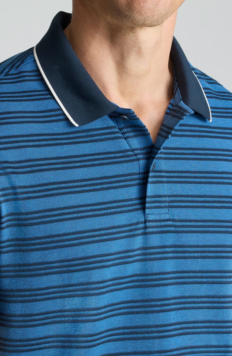 UNTUCKit Fontaine Tipped Performance Hybrid Polo, Alternate, color, Sky Captain