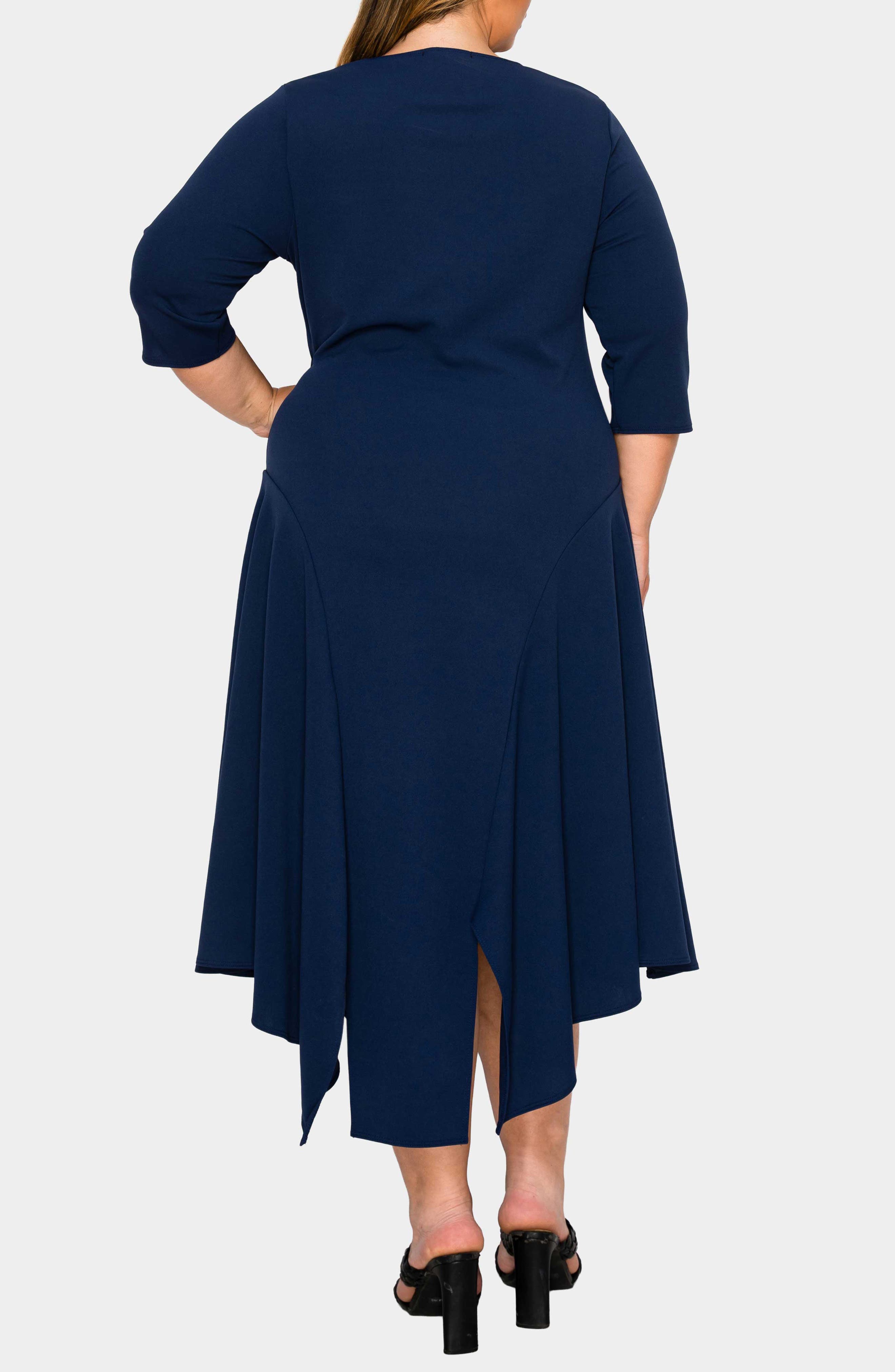 Vida Asymmetric Split Hem Crepe Maxi Dress - image 4