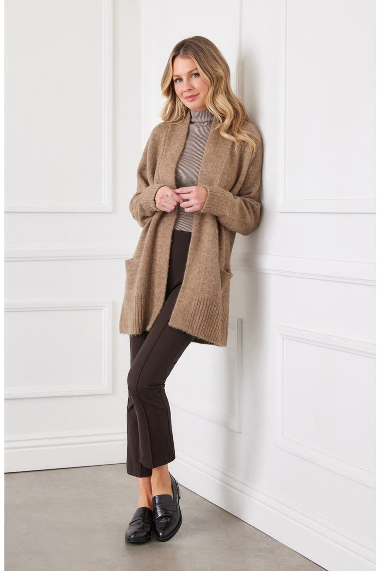 Open Front Cardigan, Alternate, color, EARTH