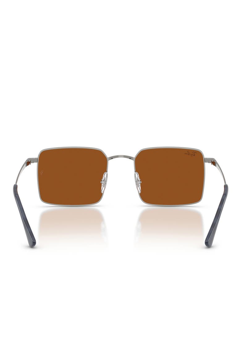 53mm Square Sunglasses, Alternate, color, GUNMETAL / DARK BROWN