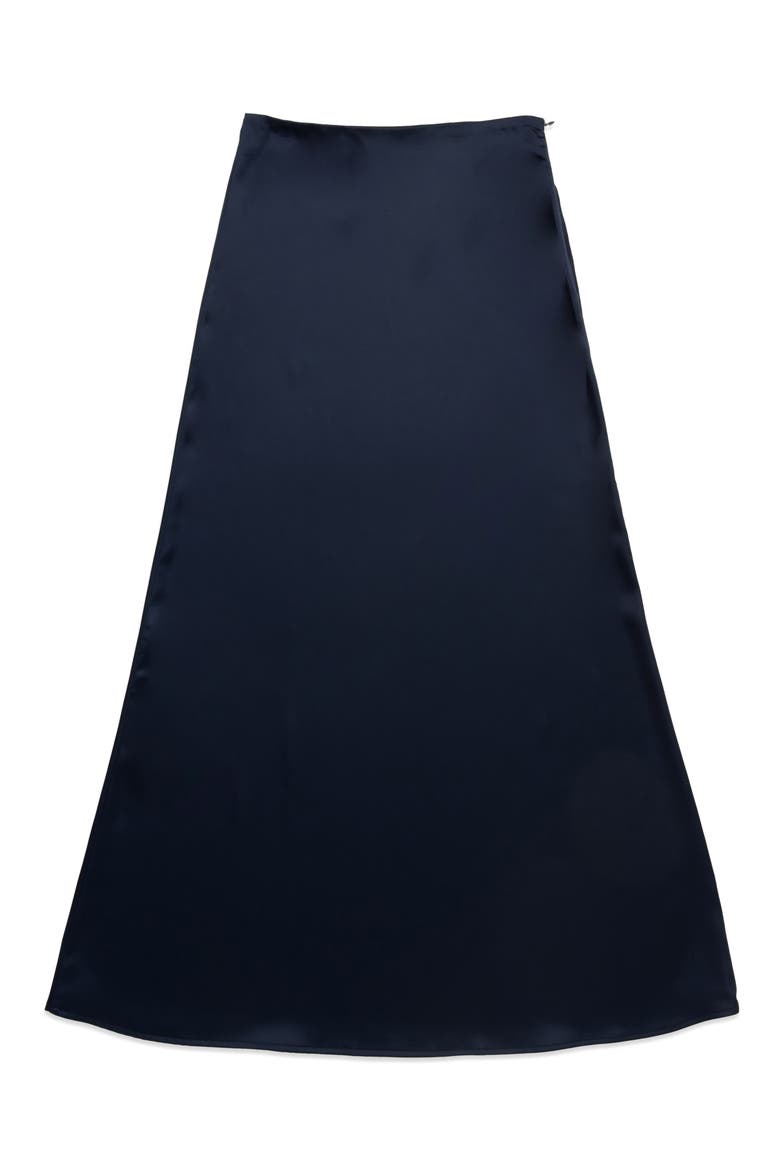 Marcus Satin Maxi Skirt, Alternate, color, NAVY