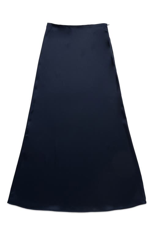 Deluc Marcus Satin Maxi Skirt In Blue