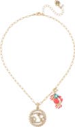 Betsey Johnson Gemini Charm Pendant Necklace
