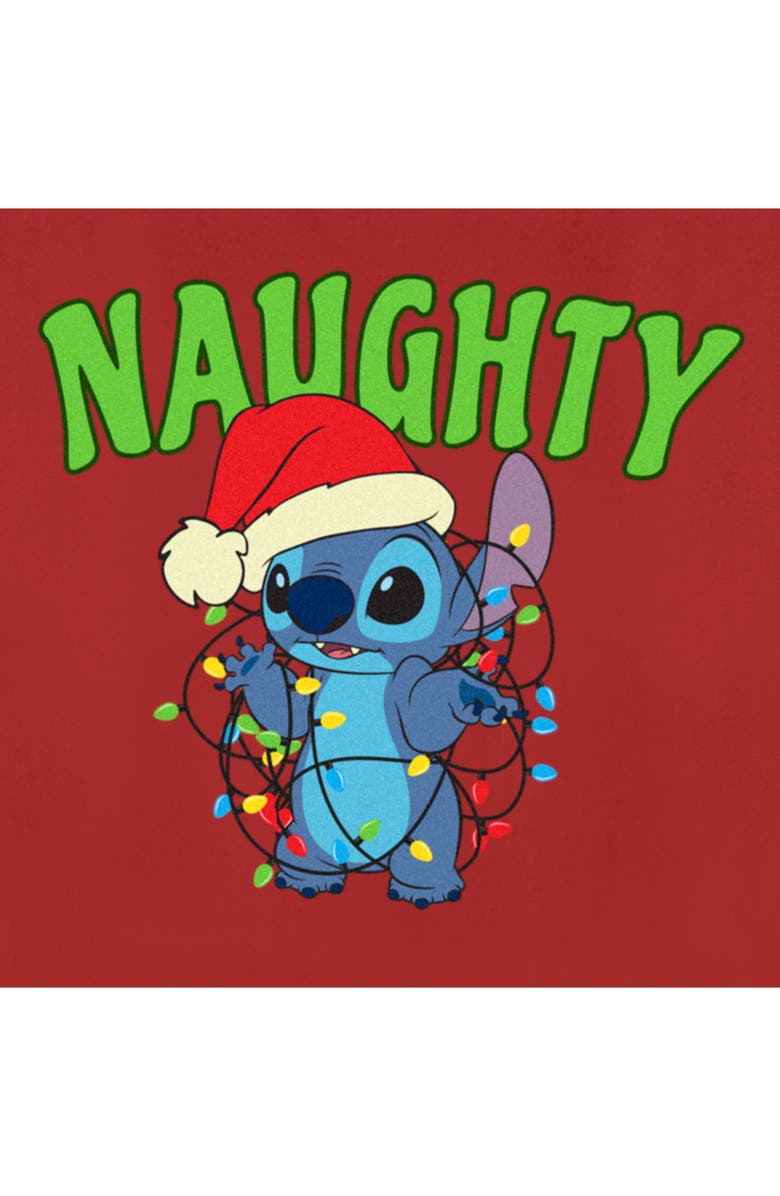 Lilo & Stitch Women's Lilo & Stitch Christmas Naughty Stitch  Graphic T-Shirt, Alternate, color, Red