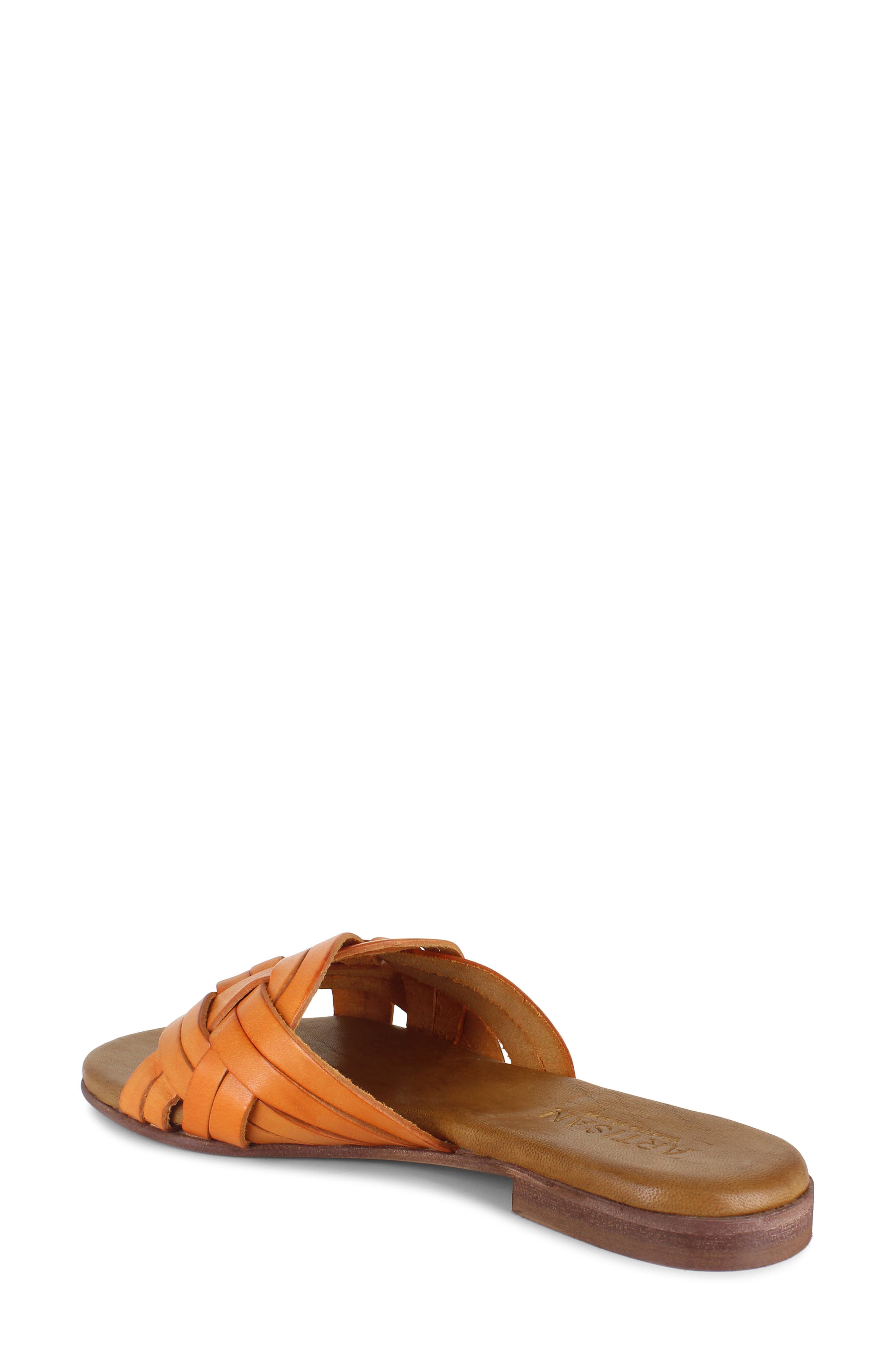 Arutzy Slide Sandal, Alternate, color, BURNT ORANGE LEATHER