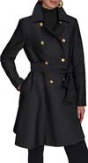 Donna Karan New York Water Resistant Skirted Cotton Blend Trench Coat