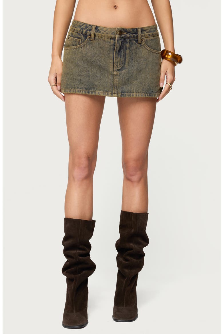 Camelia Denim Miniskort, Main, color, BROWN-WASHED