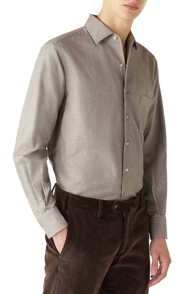 Loro Piana Andre Yarn Dyed Cotton Button-Up Shirt, Main, color, 