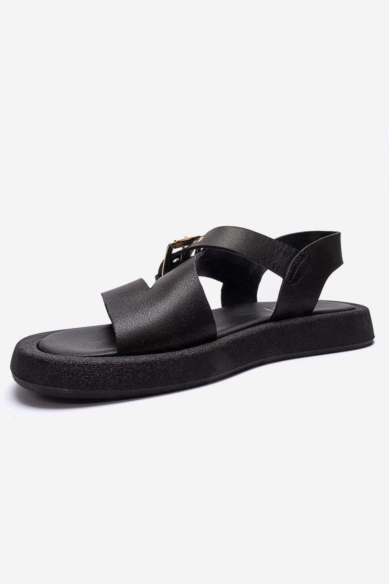 Roven Leather Sandal, Alternate, color, Black