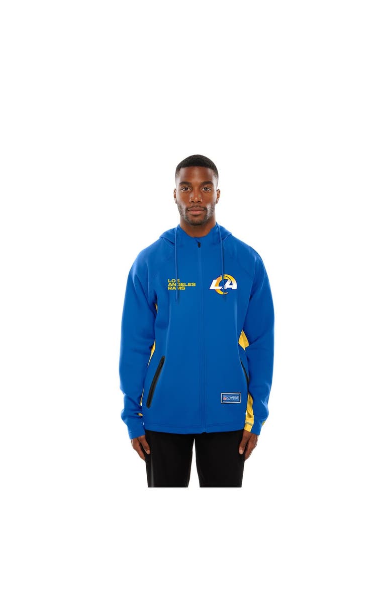 New Era Men's New Era Royal Los Angeles Rams Combine Authentic Raglan Scuba Full-Zip Hoodie, Alternate, color, Royal