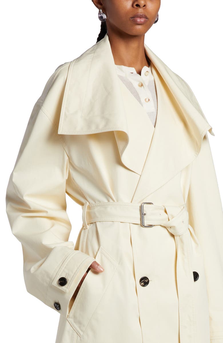 Bottega Veneta Double Breasted Cotton Twill Trench Coat, Alternate, color,