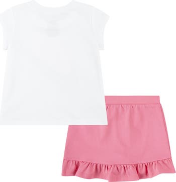 Stretch Cotton Graphic T-Shirt & Skort Set