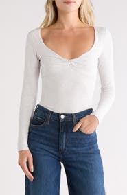 Madden Girl Twist Front Long Sleeve Top