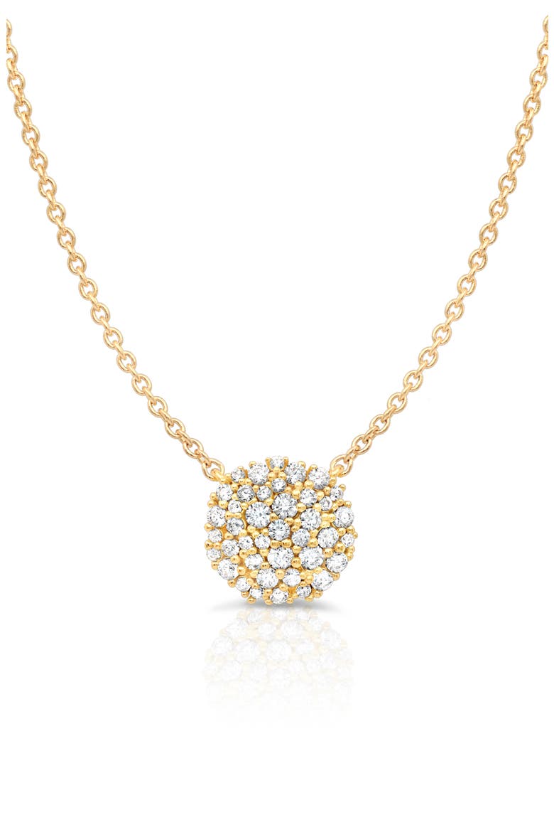 Pavé Cluster Pendant Necklace, Main, color, 18K YELLOW GOLD/ CLEAR STONE