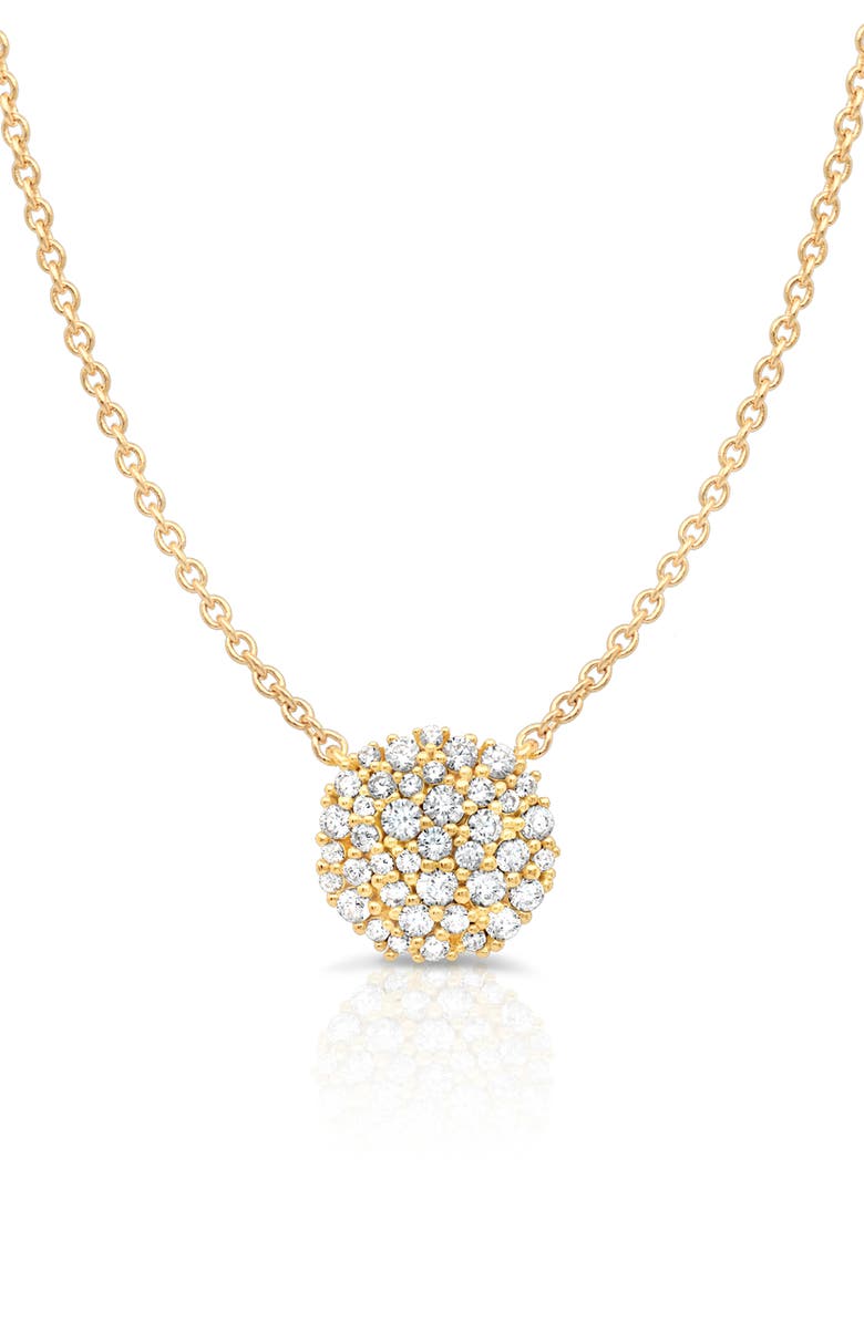 Crislu Pavé Cluster Pendant Necklace, Main, color, 18K Yellow Gold/ Clear Stone
