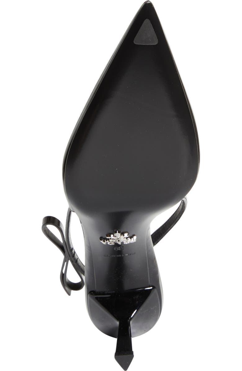 Prada Bow Ponted Toe Slingback Pump, Alternate, color, Nero