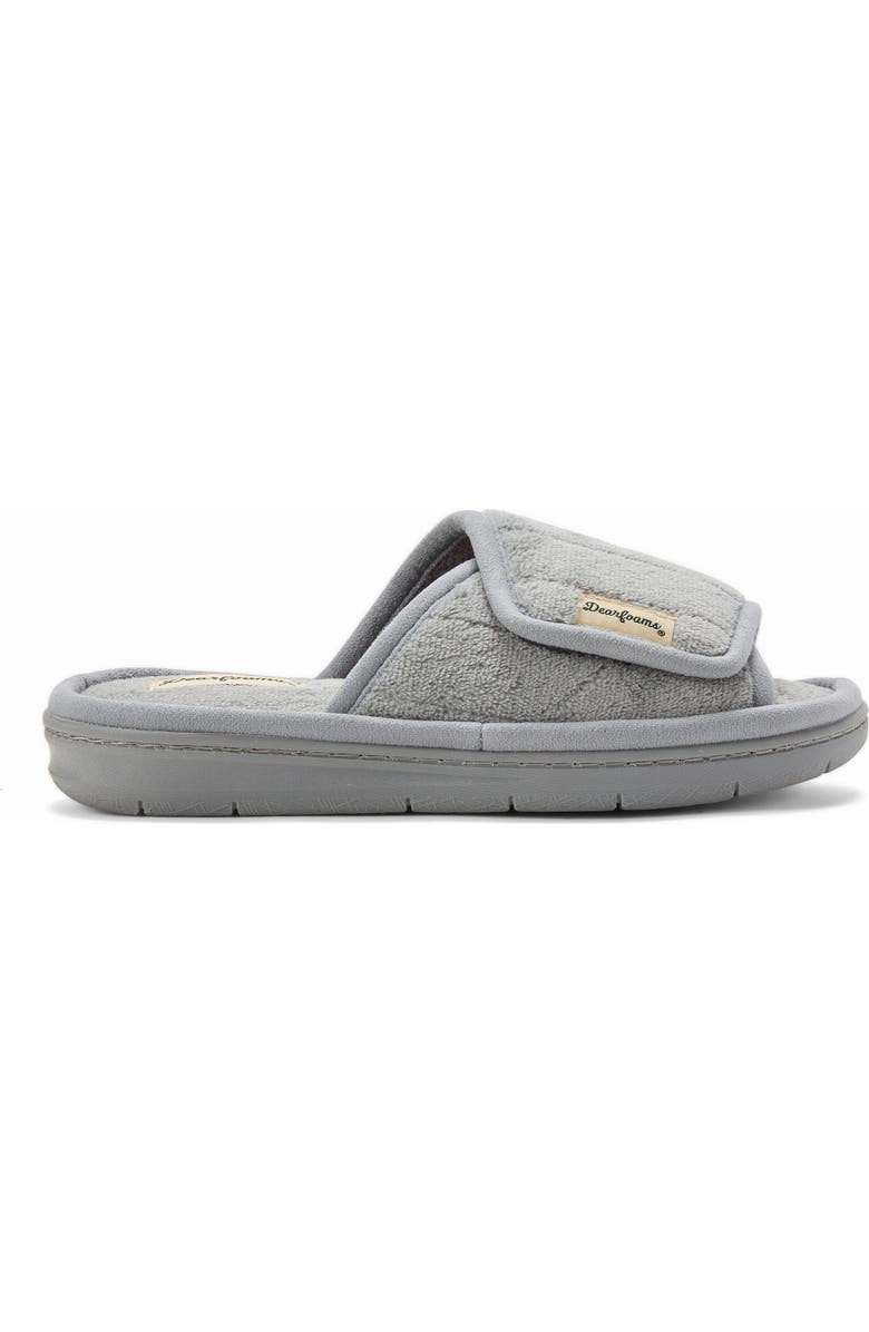 DEARFOAMS Mickey Terry Adjustable Shower Slide Slipper, Alternate, color, Sleet