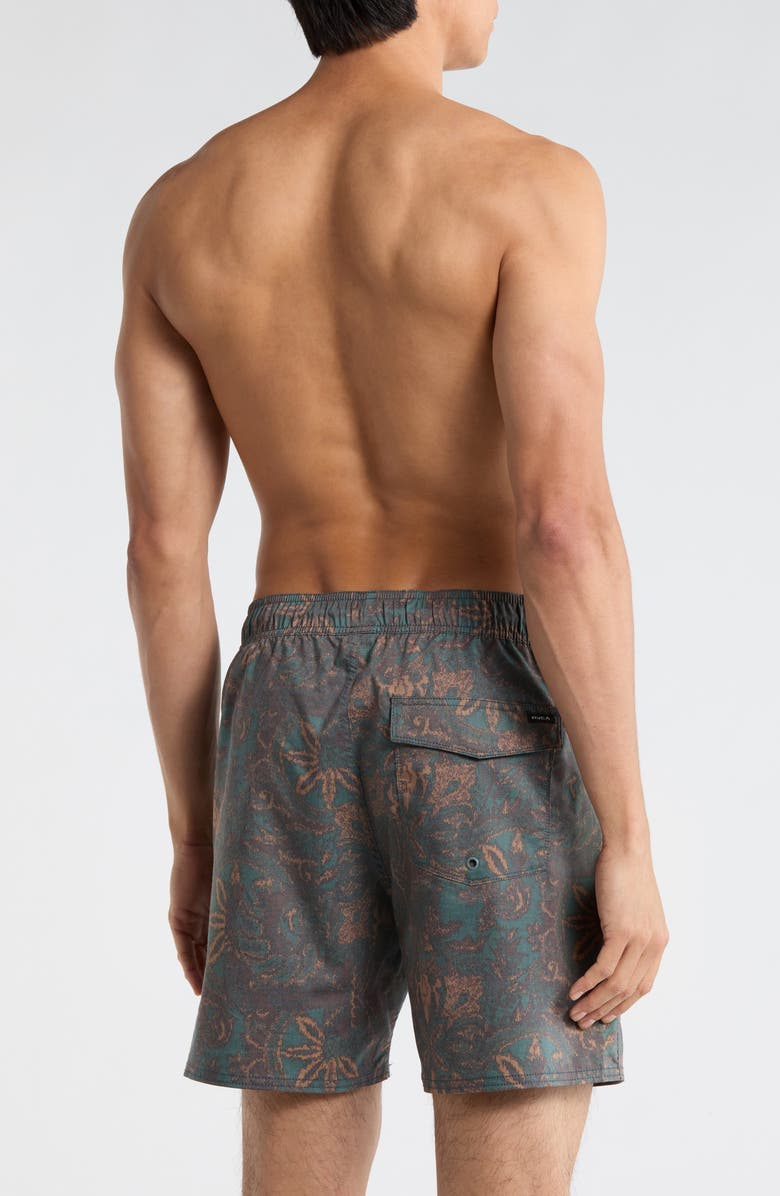 RVCA Men's Barnes Swim Trunks, Alternate, color, Hunter Green