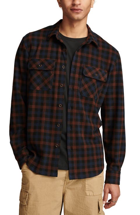 Brushed Jersey Button-Up Shirt