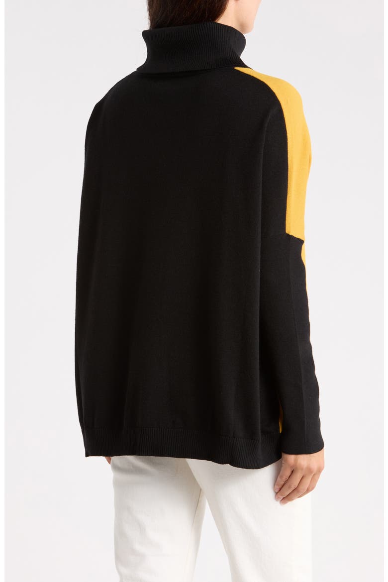 Colorblocked Boxy Turtleneck Sweater, Alternate, color, YELLOW