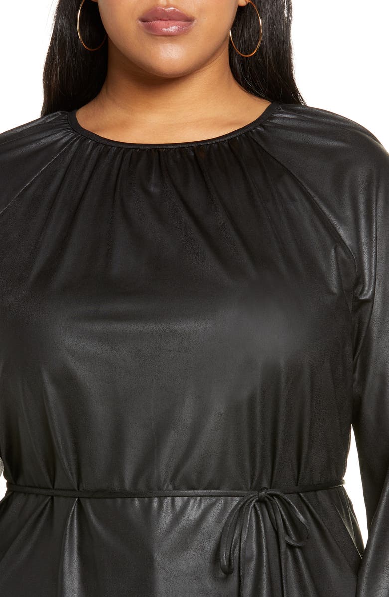 Halogen<sup>®</sup> Faux Leather Tunic, Alternate, color,