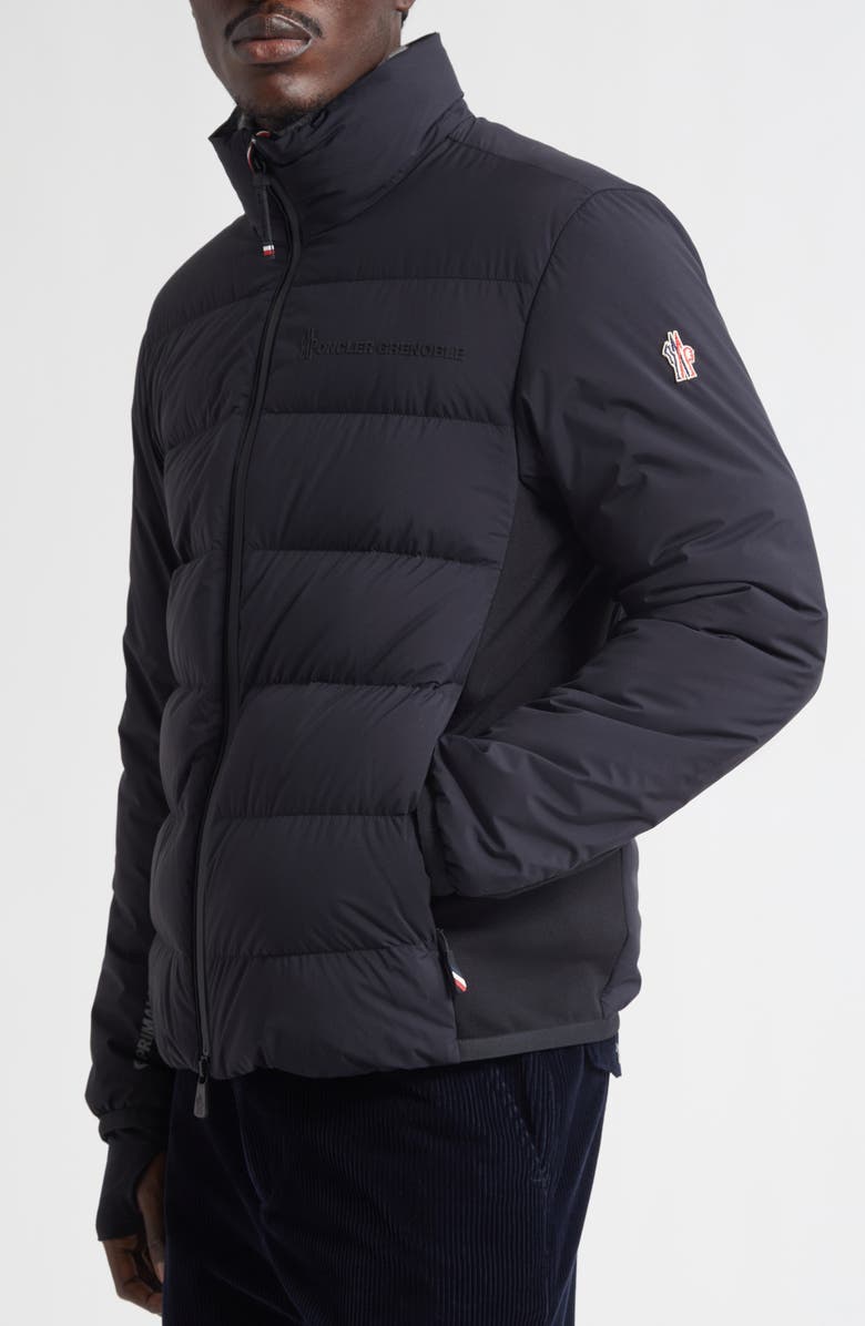 Moncler Araripe Mixed Media Down Jacket, Alternate, color, Black