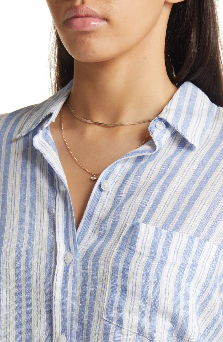 Rails Women's Charli Stripe Linen Blend Button-Up Shirt, Alternate, color, 