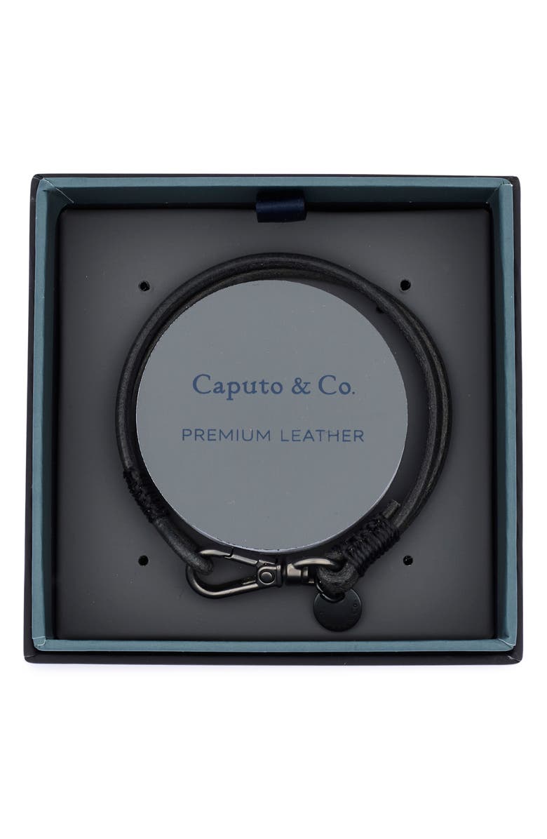 Caputo & Co. Men's Swivel Craftman Leather Bracelet, Main, color, Dark Grey