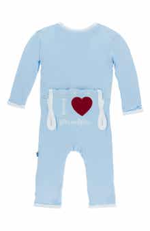 KicKee Pants I Heart Appliqué Snap Romper