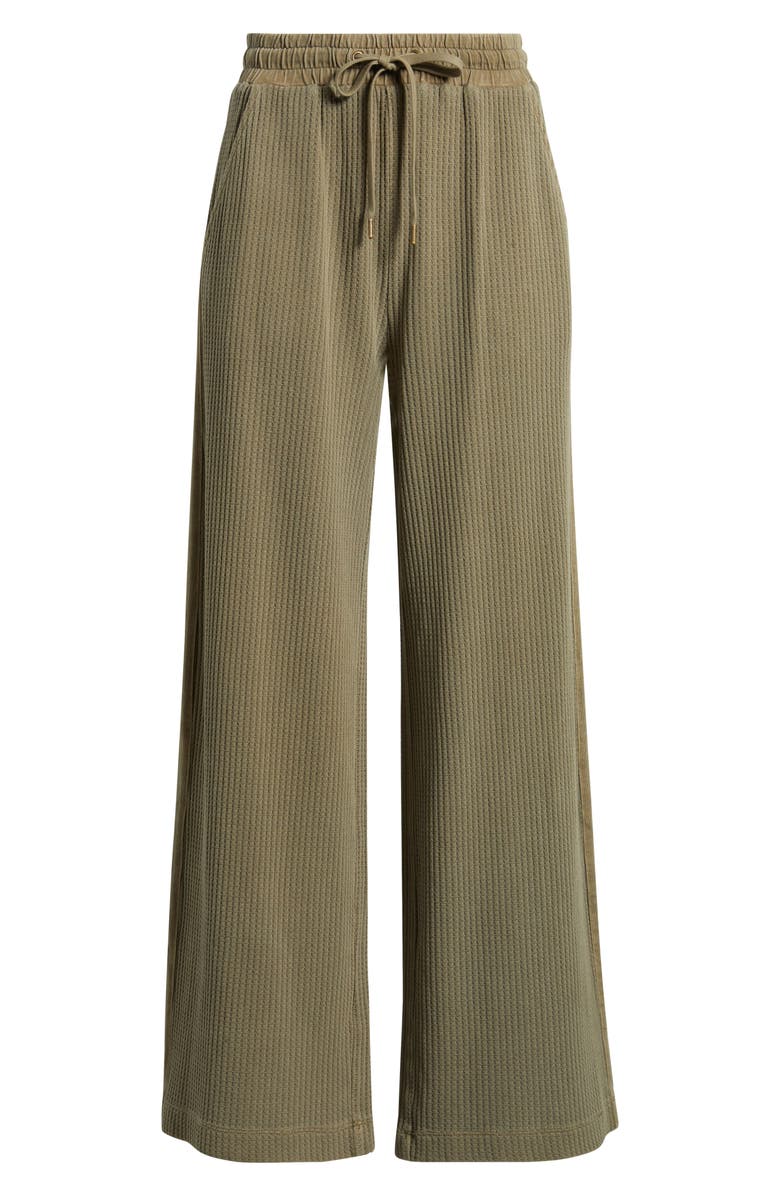 CITY BLUES Side Stripe Waffle Knit Lounge Pants, Alternate, color, Light Olive