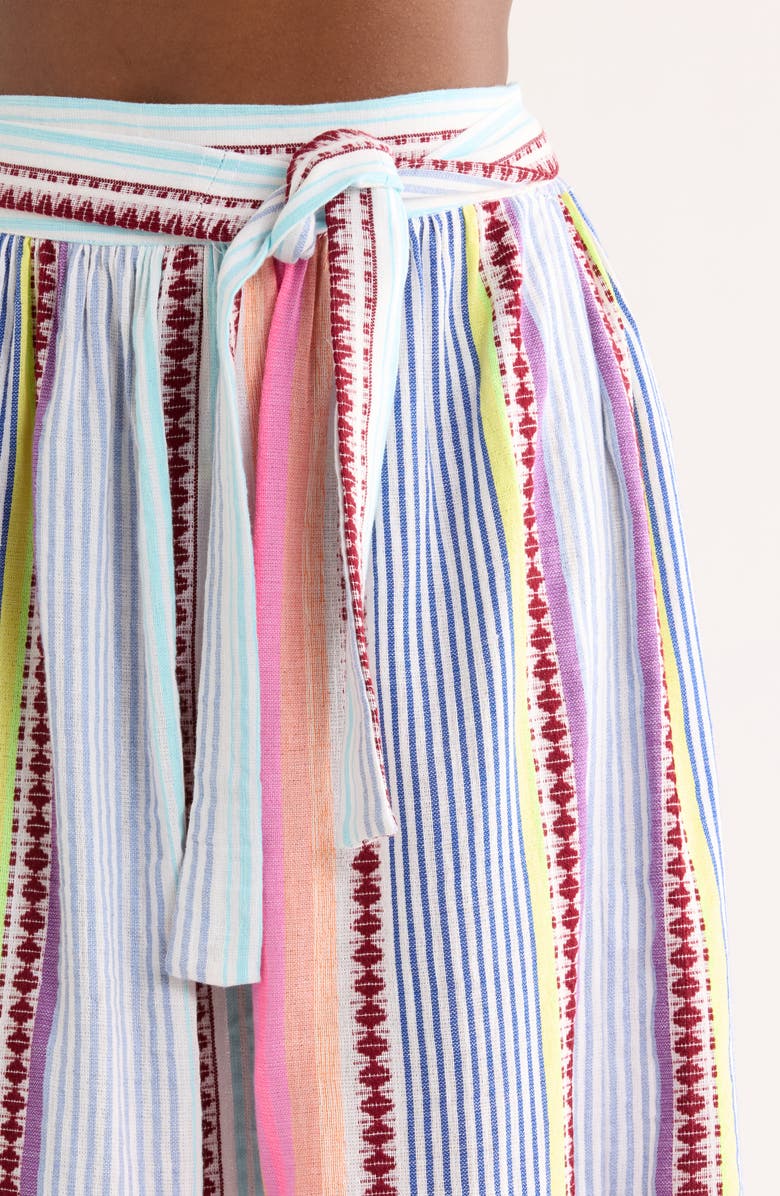 lemlem Tola Embroidered Cover-Up Wrap Maxi Skirt, Alternate, color,