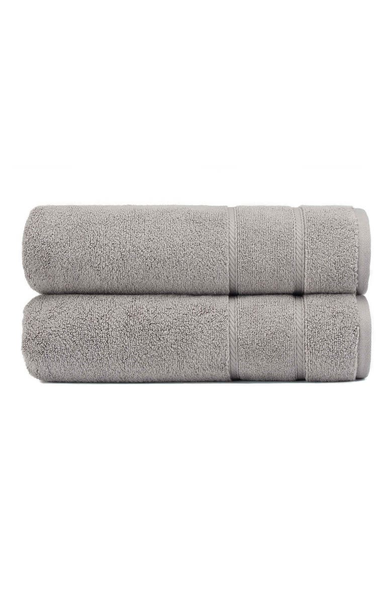 Belle Haven Set of 2 Bath Towels, Main, color, DARK GREY