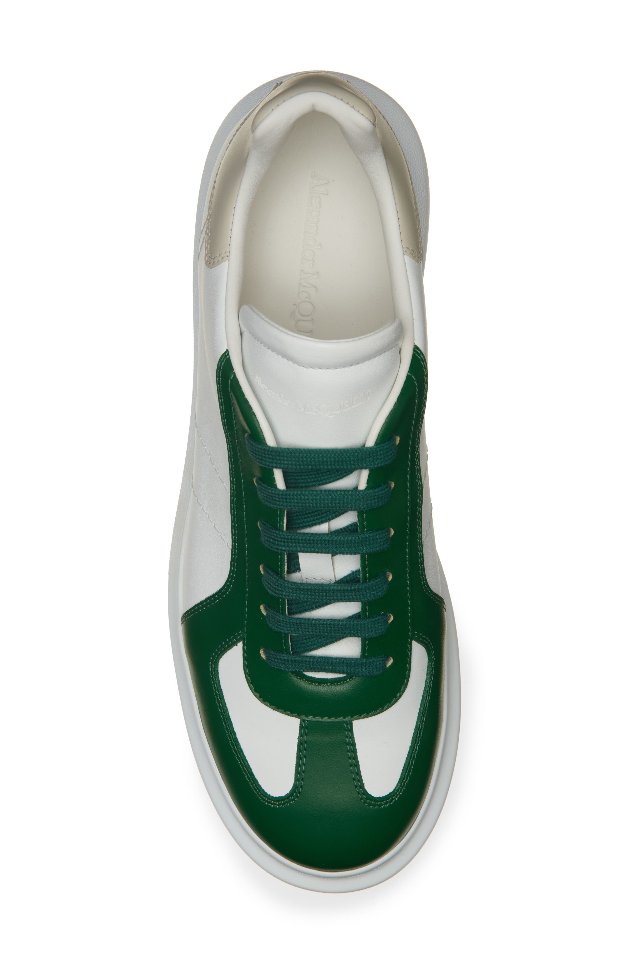 McQueen Retro Sneaker, Alternate, color, White/Green