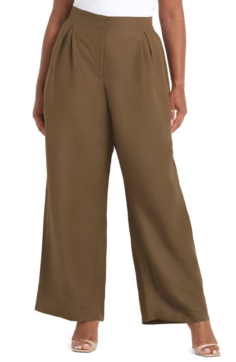 Katrina High Waist Pleated Wide Leg Pants