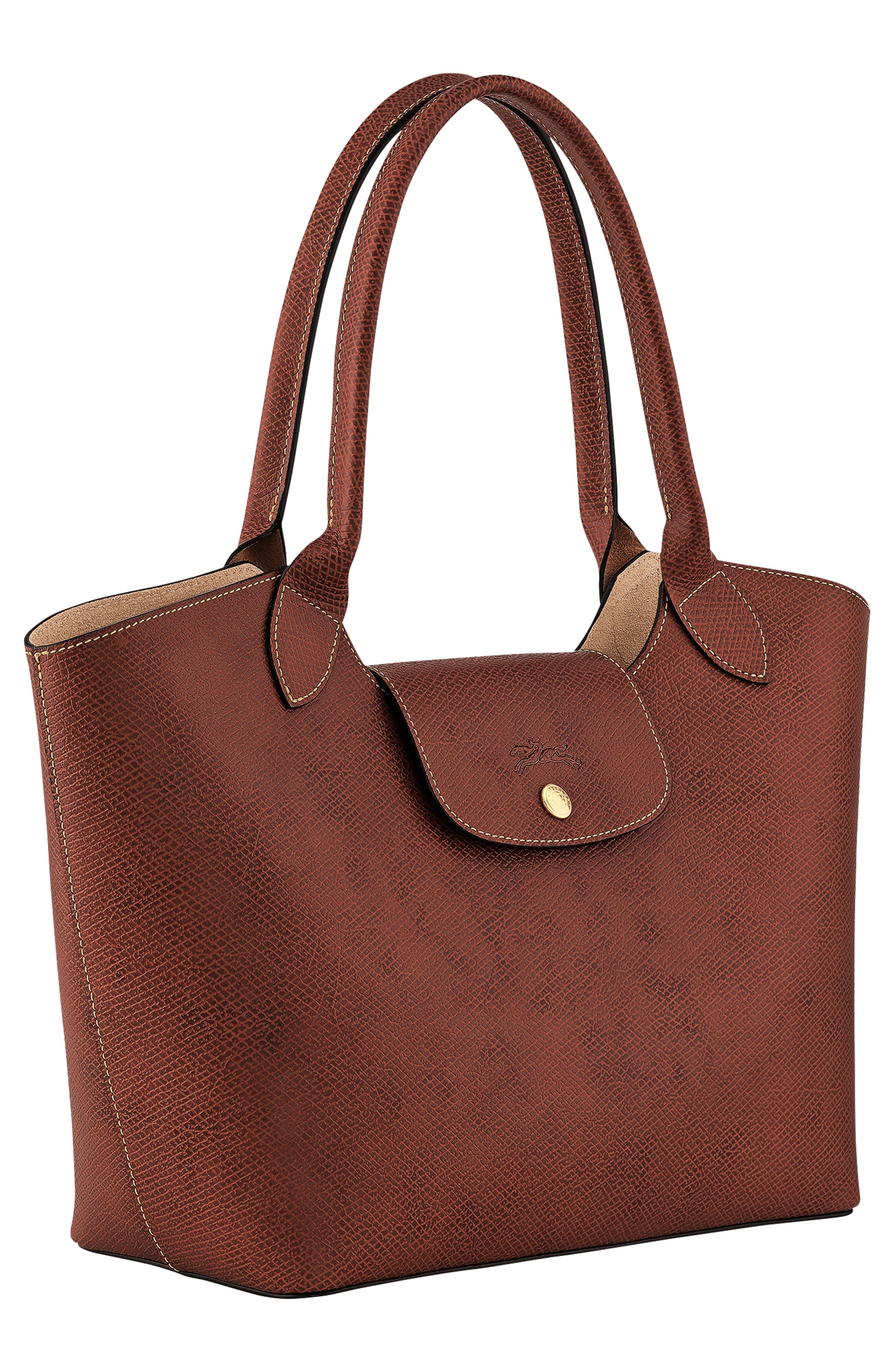 Longchamp Épure Leather Shoulder Tote, Alternate, color, Brown