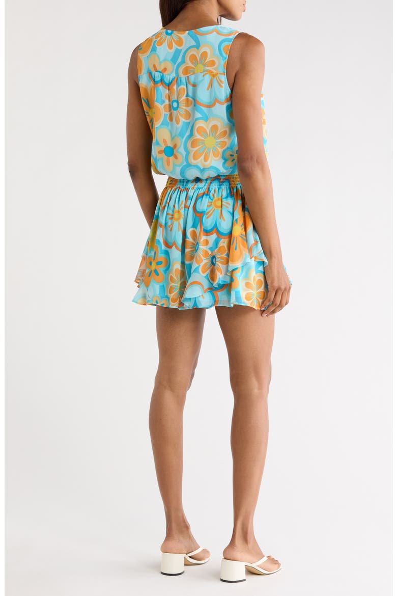 Laila Floral Sleeveless Minidress, Alternate, color, RETRO DAISY FLORAL