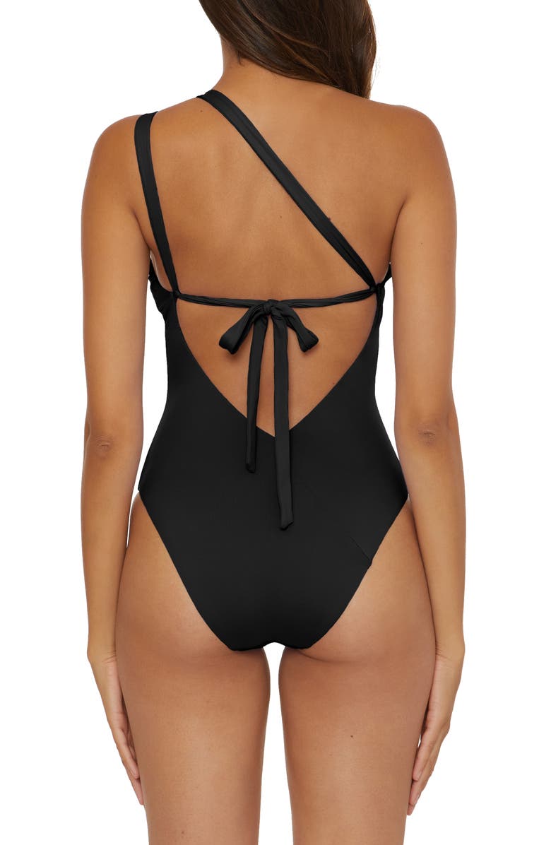 Soluna One-Shoulder Cutout One-Piece Swimsuit, Alternate, color, Black