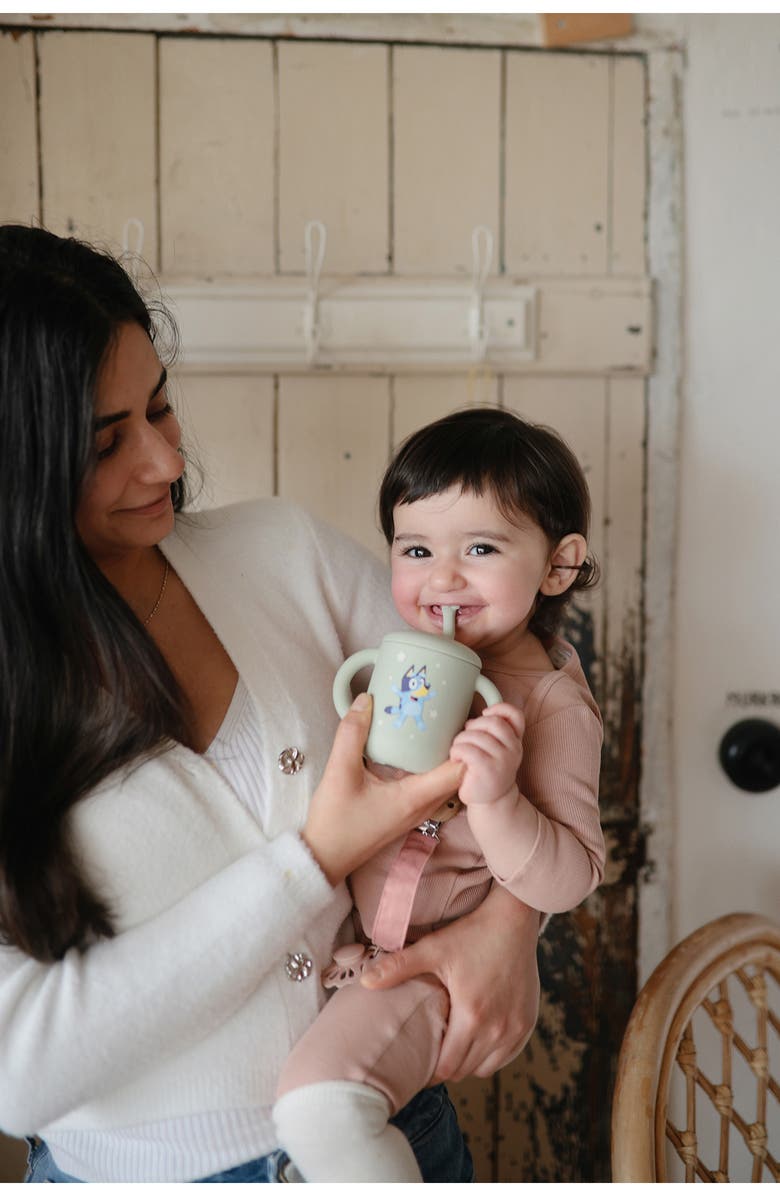 Mushie x Bluey Silicone Training Cup & Straw, Alternate, color, Green