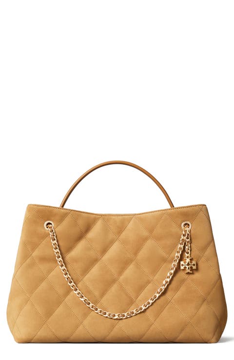 Fleming Quilted Suede Carryall Tote