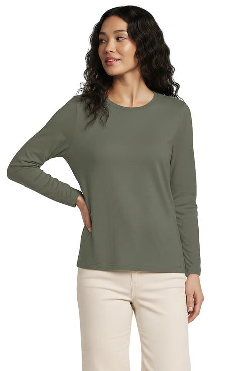 Supima Cotton Long Sleeve Crewneck T-Shirt