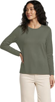 Lands' End Relaxed Supima Cotton Long Sleeve Crew Neck T-Shirt