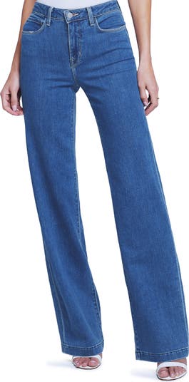 デニム・ジーパン L'AGENCE 'Clayton' jeans L'AGENCE - Clayton High-Rise Wide-Leg Jean in Palomino