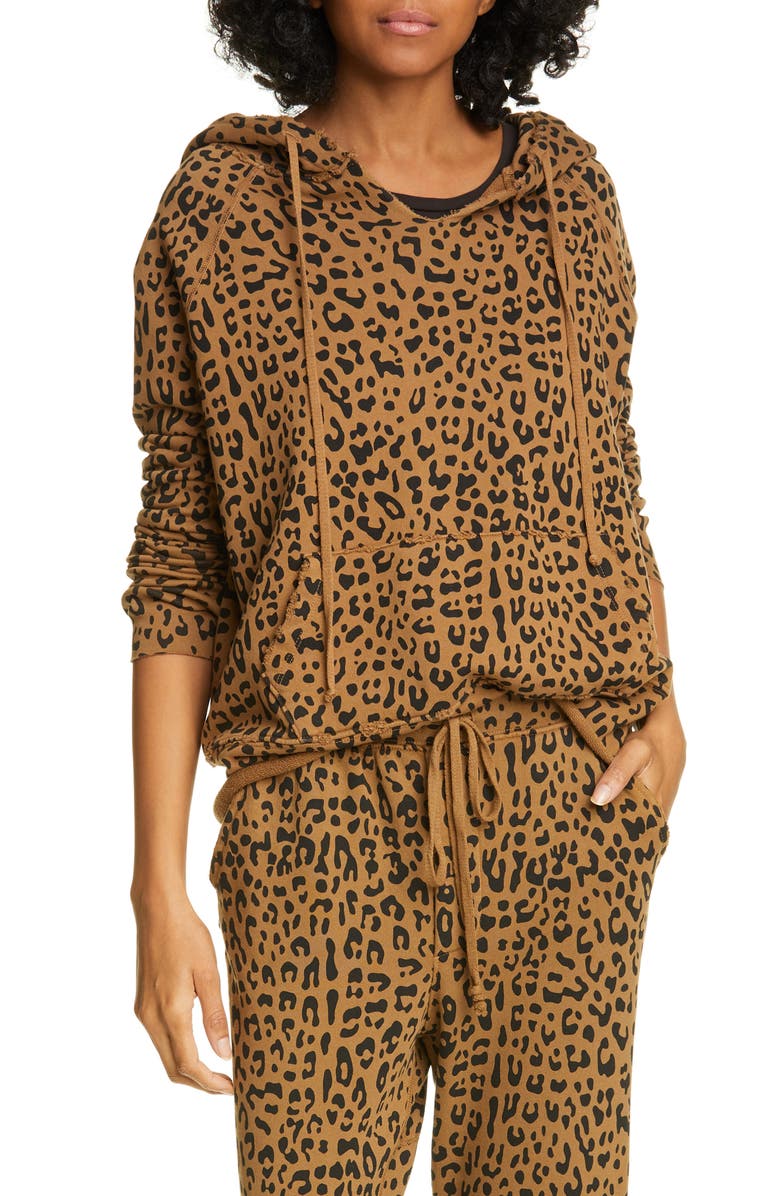 Nili Lotan Janie Leopard Print Hoodie, Main, color,