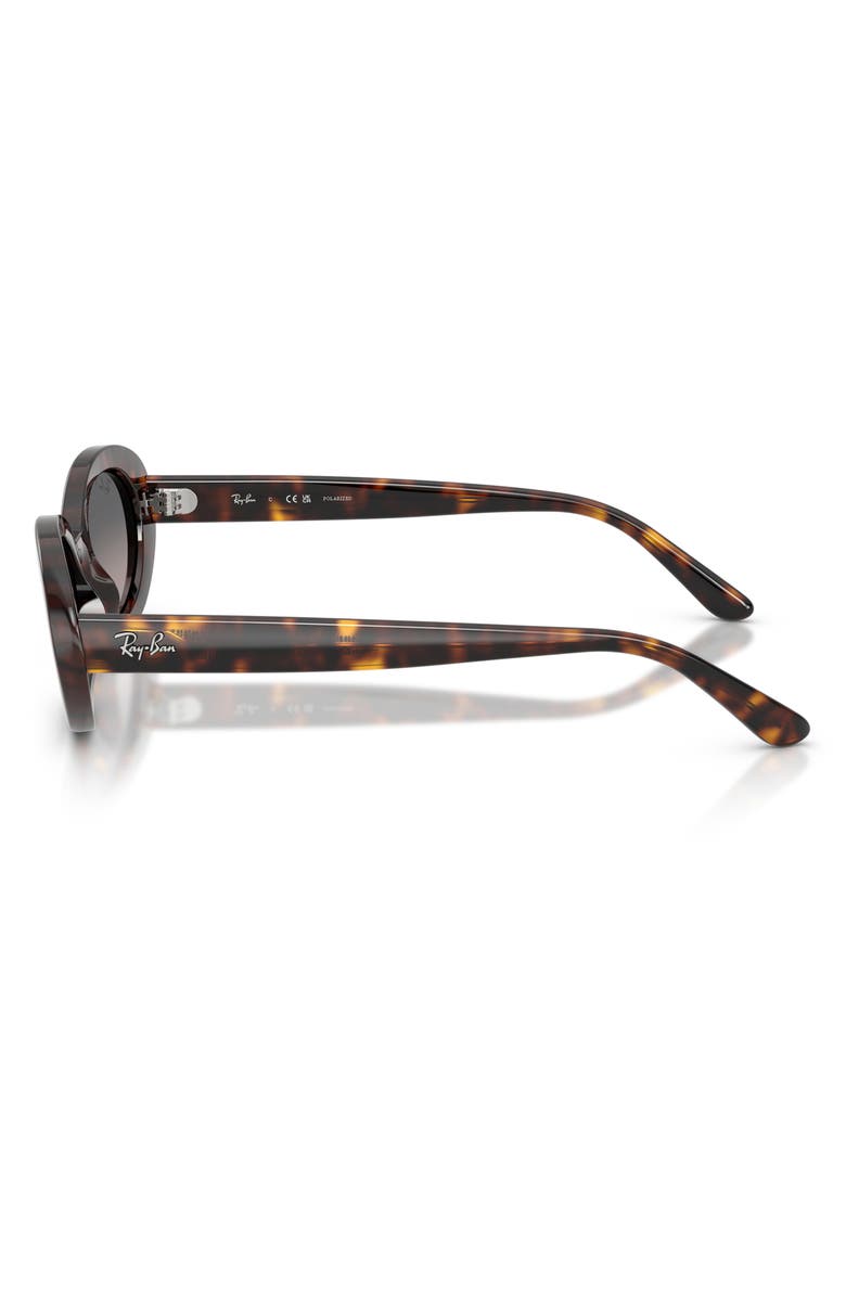 Ray-Ban 54mm Gradient Polarized Oval Sunglasses, Alternate, color, Havana / Grey Gradient Polar