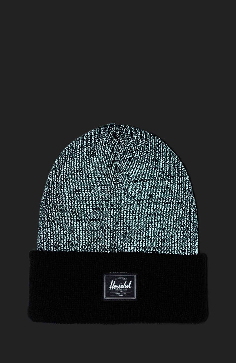 Herschel Supply Co. Elmer Reflective Rib Beanie, Alternate, color, Black Reflective
