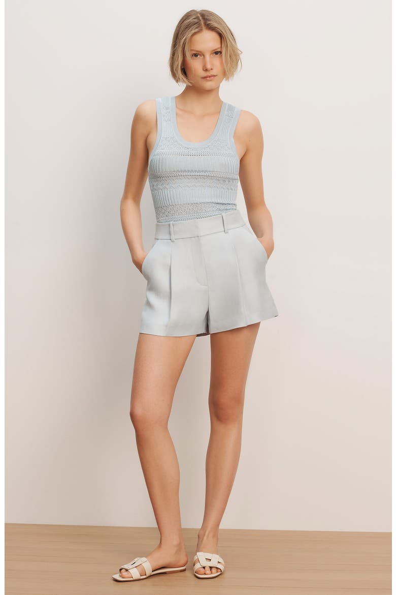 Craig High Waist Cotton Blend Twill Shorts, Alternate, color, RIVER MIST