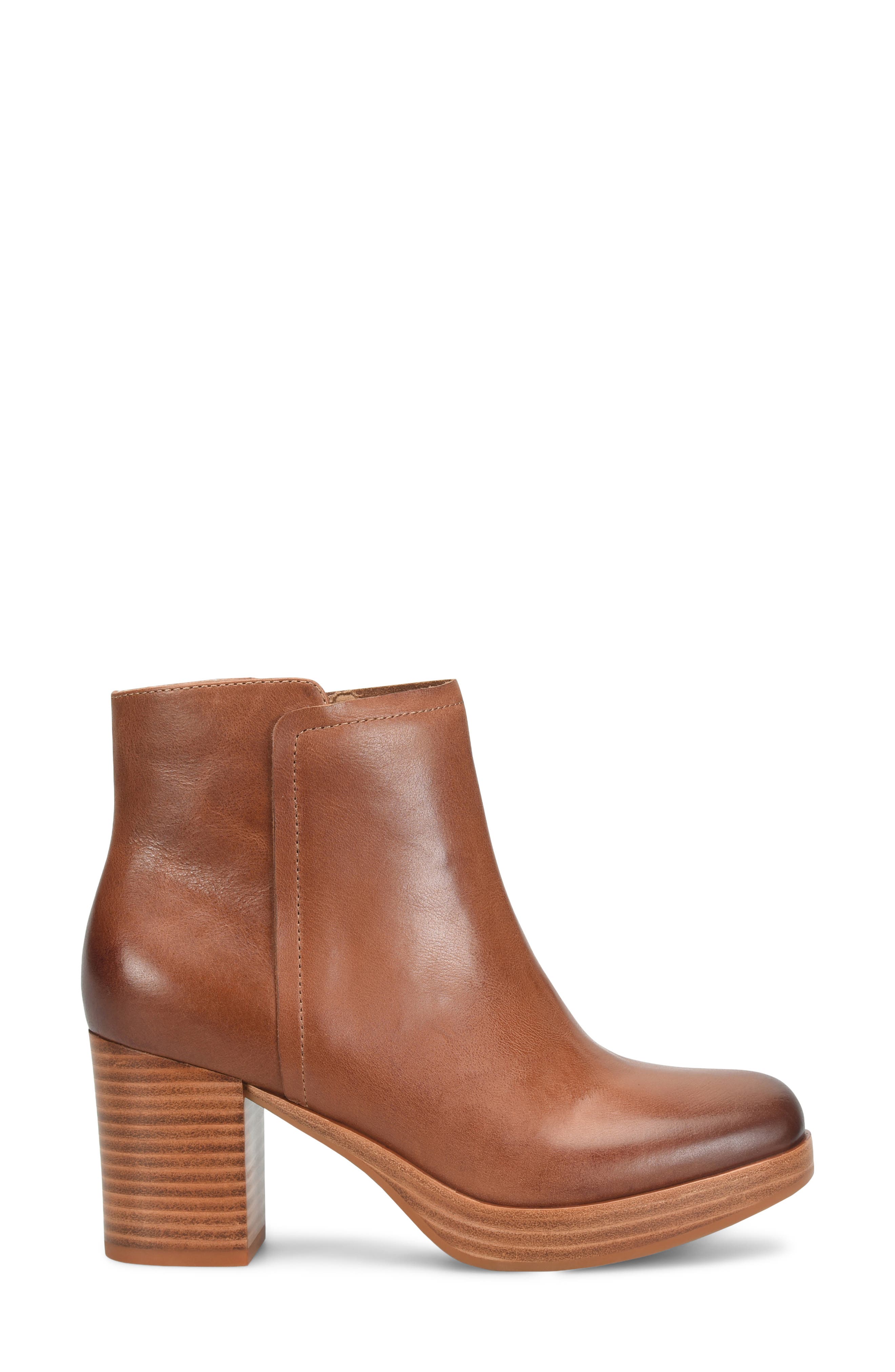 Kendall Leather Bootie, Alternate, color, GOLDEN BROWN