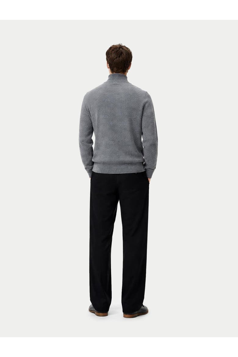 Men's Cashmere Waffle Knit Half-Zip Sweater, Alternate, color, stone gray